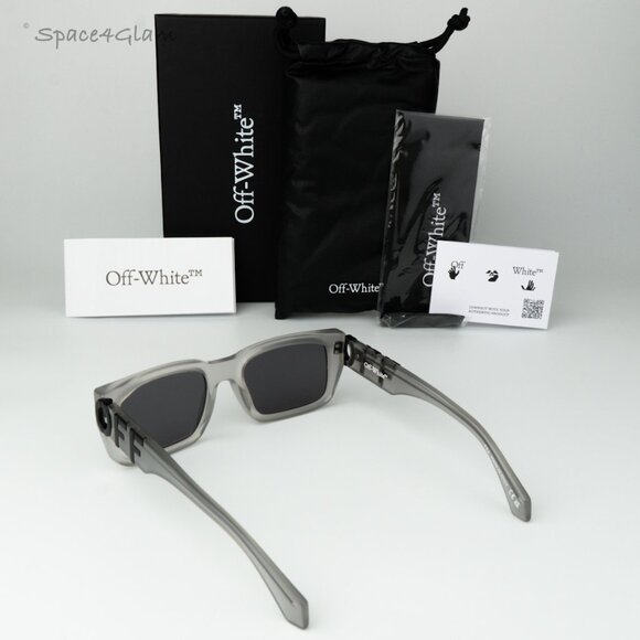 Off-White Men Sunglasses Grey Crystal Square OERI125 HAYS 0907 NEW AUTHENTIC - Picture 9 of 13